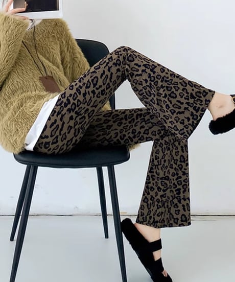 leopard flare leggings / 3color　hm1999