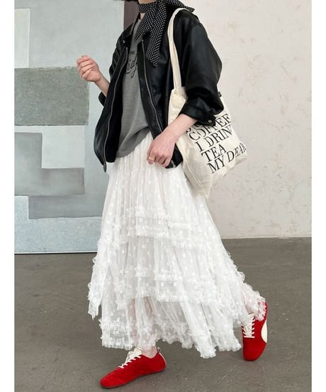 sheer tiered skirt / 2color　hm2272