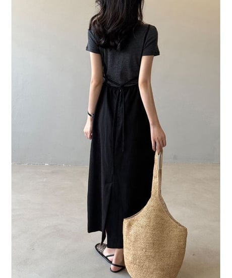 back tie jumperskirt / 2color　hm2281