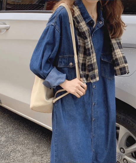 denim shirt dress　hm2917