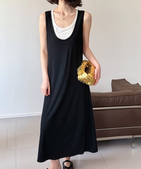 layered tank dress / 2color　hm2212
