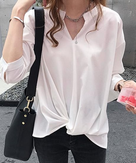 twist chiffon blouse / 3color　hm2896