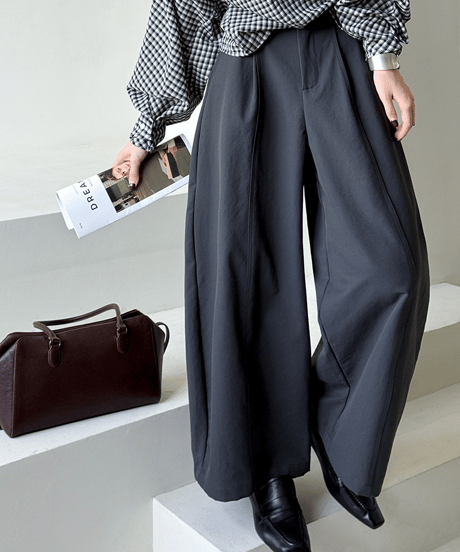 wide silhouette tuck pants / 4color　hm2765