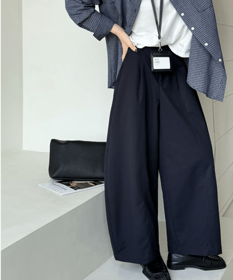 wide silhouette tuck pants / 4color　hm2765
