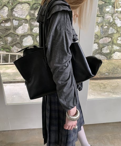 asymmetric leather tote bag / 2color　hm2740
