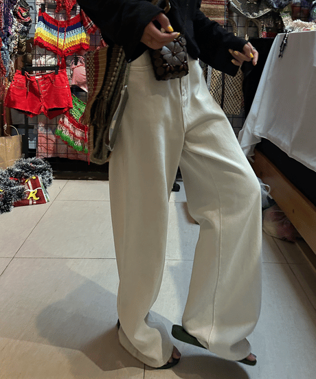 denim wide color pants / 2color　hm1335