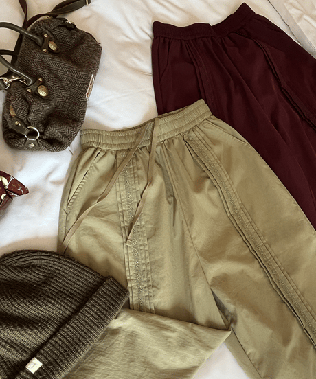 lace stitch casual pants / 2color　hm1691