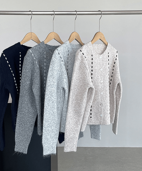 vertical stitch cardigan / 3color　hm2762