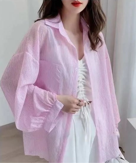 striped sheer shirt / 3color　hm2889