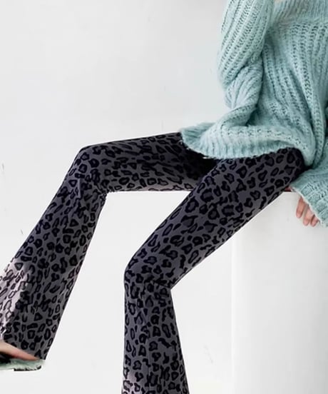 leopard flare leggings / 3color　hm1999
