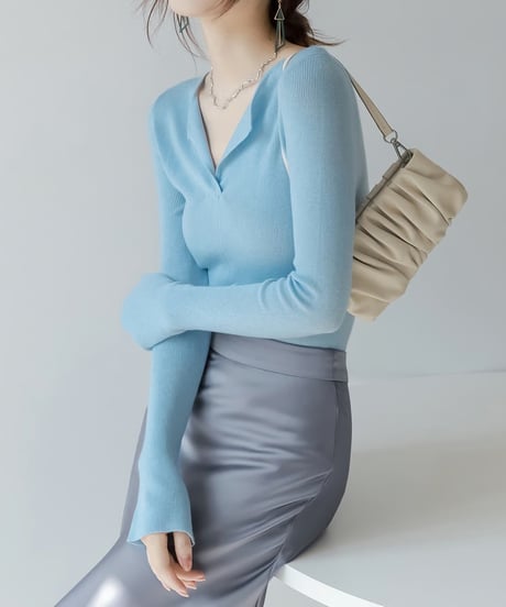 rib fit knit top / 6color　hm2807