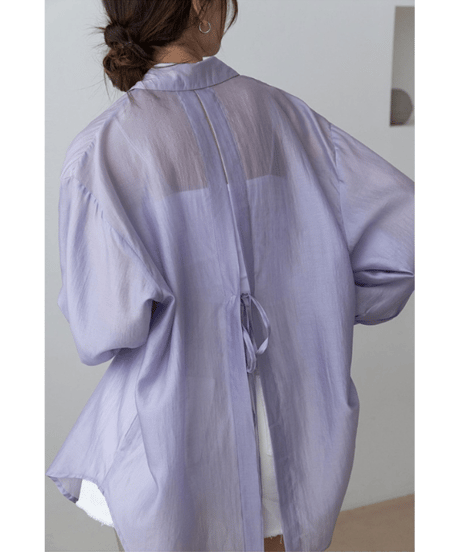 ribbon sheer shirt / 2color　hm2878