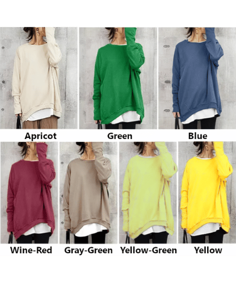 long ribbed sweatshirt  / 19color　hm2641