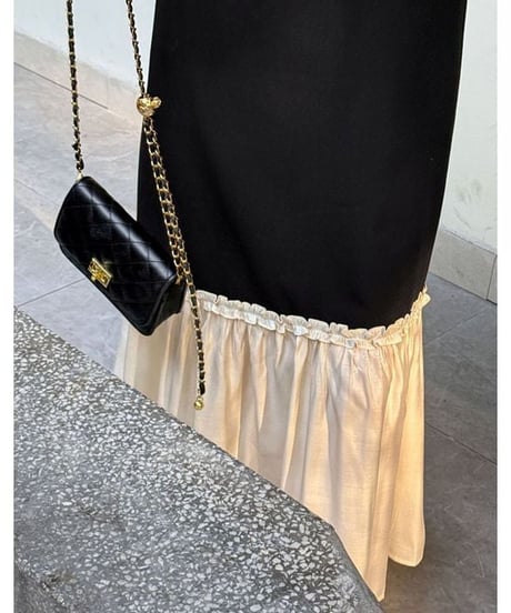 gather maxi dress / 2color　hm2329