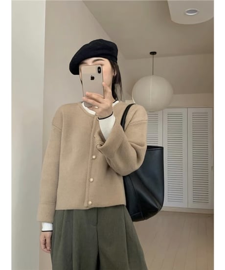gold button cardigan / 3color　hm1836
