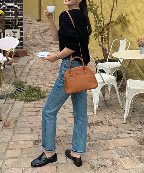 simple v-neck knit / 2color　hm2748