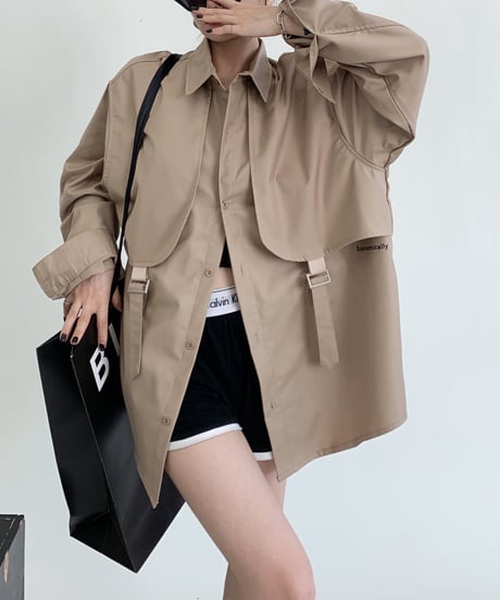adjustable-belt shirt / 3color　hm1942