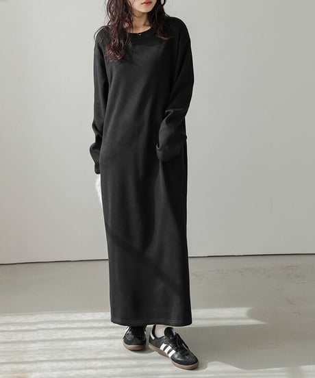 relaxed Waffle dress  / 4color　hm2626