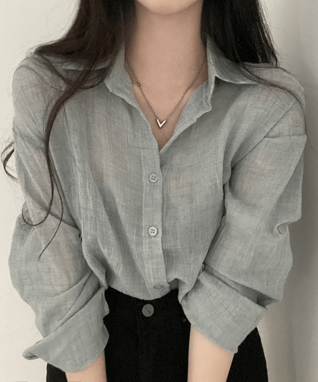 sheer short shirt / 4color　hm2918