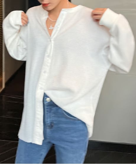loose waffle cardigan / 2color　hm1038