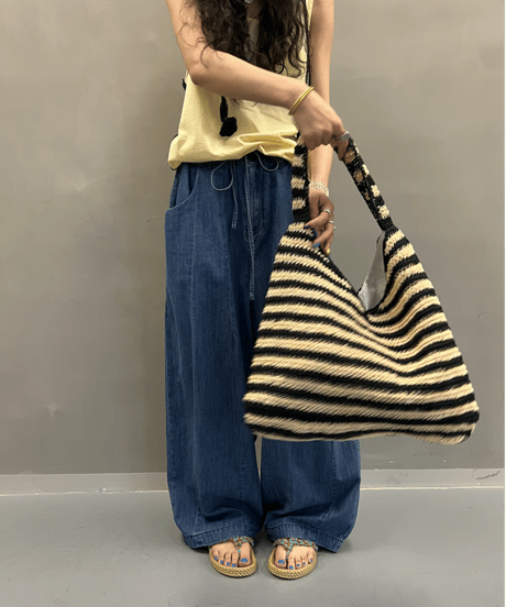drawstring denim pants / 2color　hm2347