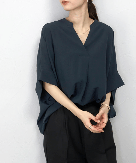 v-neck loose shirt / 8color　hm2893