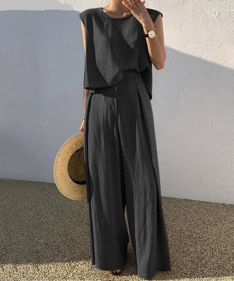 sleeveless suit setup / 3color　hm1485