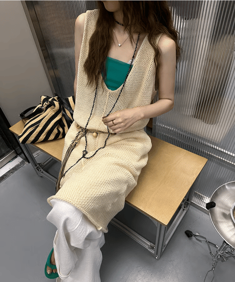 sheer tank dress / 2color　hm2396