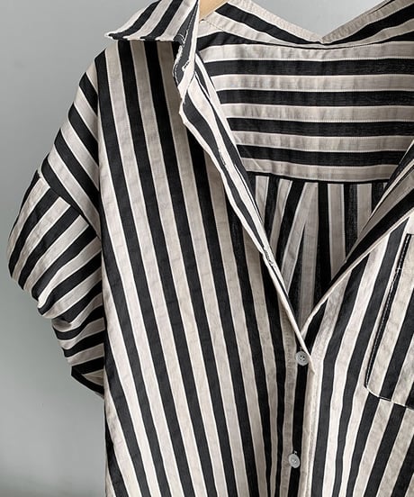 feminine stripe blouse / 2color　hm1478