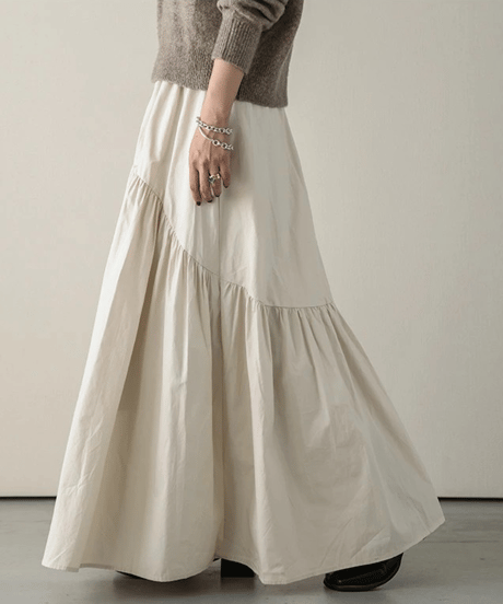 asymmetric tiered skirt / 5color　hm2691