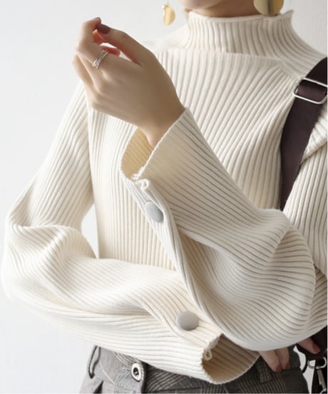 half turtle rib knit / 4color　hm1719