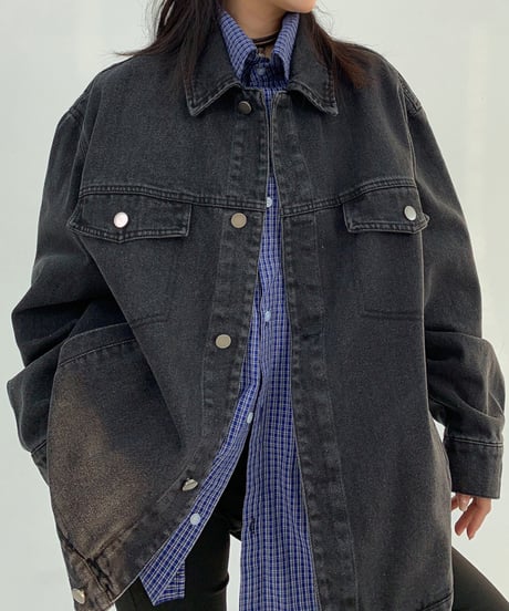 faux layered shirt & jacket　hm1945