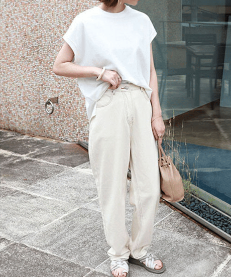 curved cotton top / 7color　hm2957