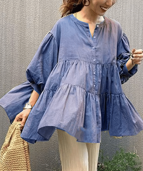 sheer smock blouse / 6color　hm2935