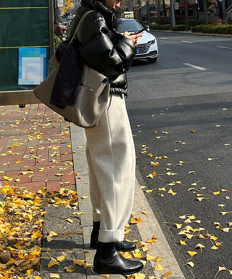 tucked cropped pants / 2color　hm1769