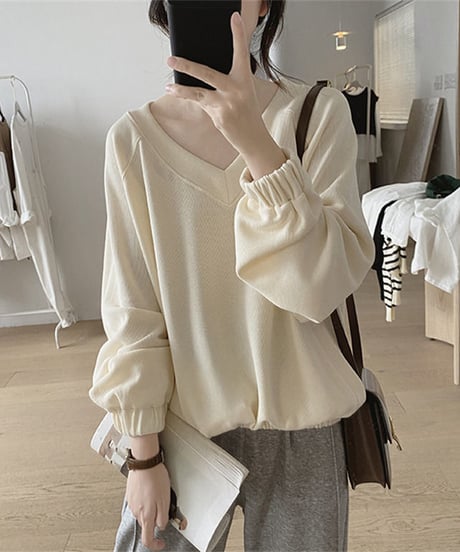 v-neck oversized tops / 3color　hm1777