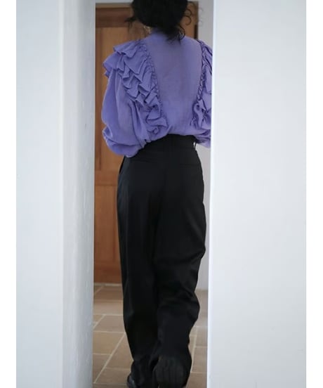 bowtie frill purple blouse　hm2000