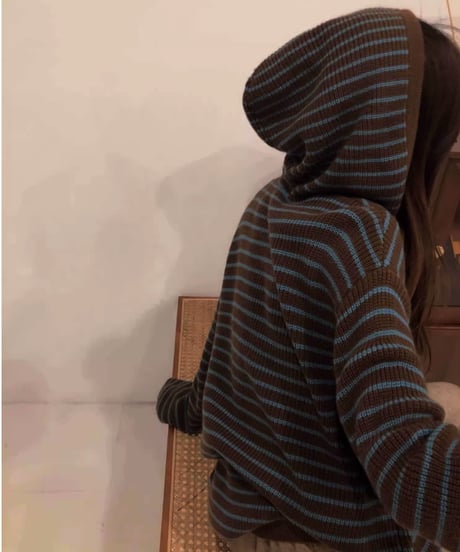 striped hooded sweater　hm2523
