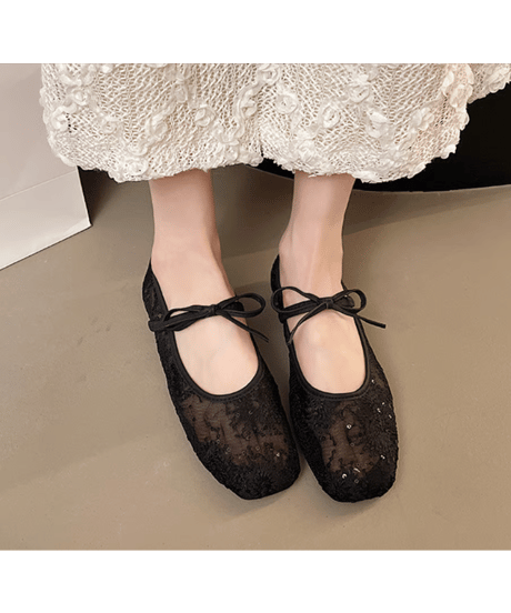 lace flat shoes / 3color　hm2858