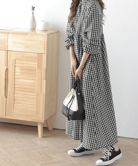 striped shirt dress / 3color　hm2926
