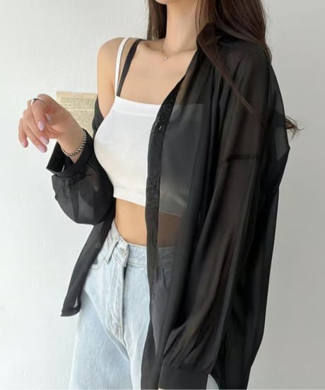 sheer loose shirt / 7color　hm2881