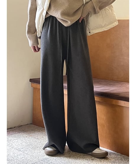 wide knit pants / 4color　hm1818