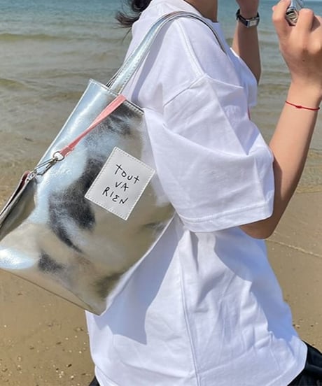 metallic label bucket bag　hm1989