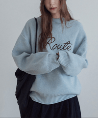 relaxed logo knit / 4color　hm2804