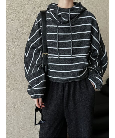 relaxed strip hoodie / 2color　hm2060