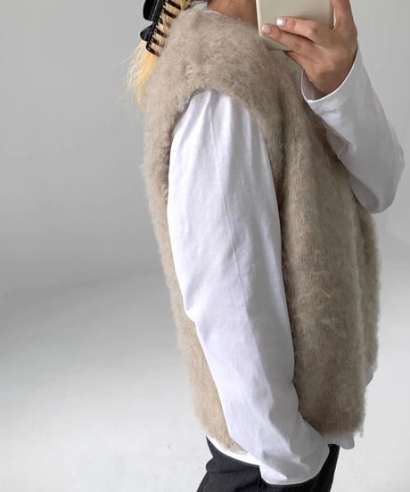round neck knit vest　hm1826