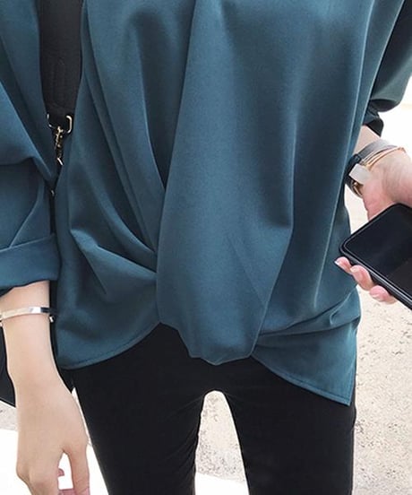 twist chiffon blouse / 3color　hm2896