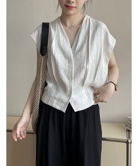 relaxed v?neck blouse / 2color　hm2228