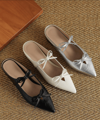 ribbon pointed-toe mules / 3color　hm1436