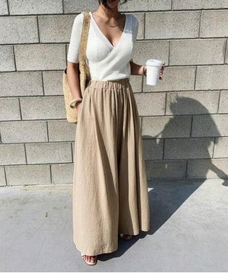 wide skirt pants / 4color　hm2904